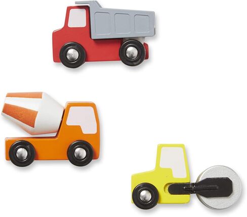Melissa & Doug Round the Construction Zone Work Site Activity Play Rug With 3 Wooden Trucks (39" x 36") in Kuwait