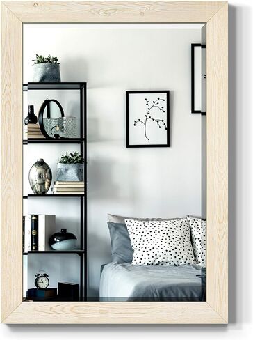 Black Rustic Mirror Rectangular Barnwood Framed Wall Mirror for Home Decor, Vertical or Horizontal Hanging, 41x29 in Saudi Arabia