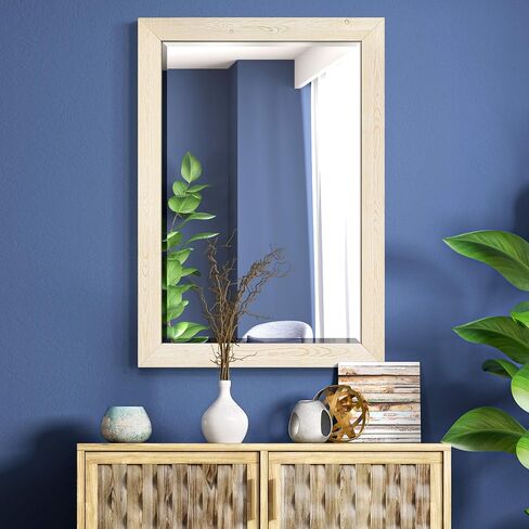 Black Rustic Mirror Rectangular Barnwood Framed Wall Mirror for Home Decor, Vertical or Horizontal Hanging, 41x29 in Saudi Arabia