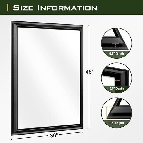 NicBex 72x36 Inch Bathroom Vanity Mirror, Aluminum Alloy Frame Wall Mounted Mirror for Bedroom Room, Dressing Room, Living Room, Hallway, Coffee Brown in Kuwait