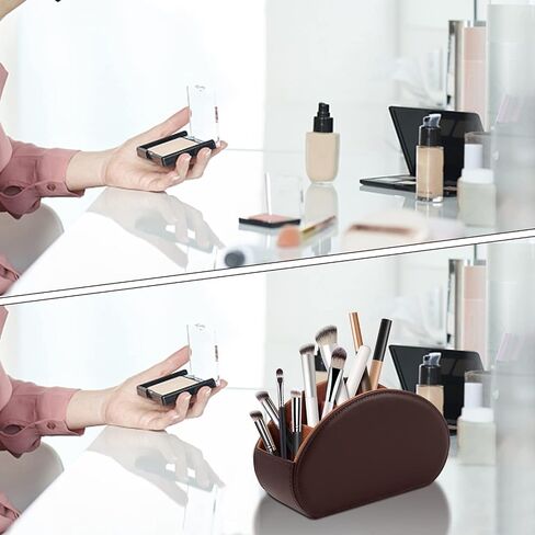 PU Leather Remote Control Holder 3 Slot Multifunctional Remote Control Storage Container/Caddy for TV Remote Phone Eyeglasses Desktop Organizer (Black) in Kuwait