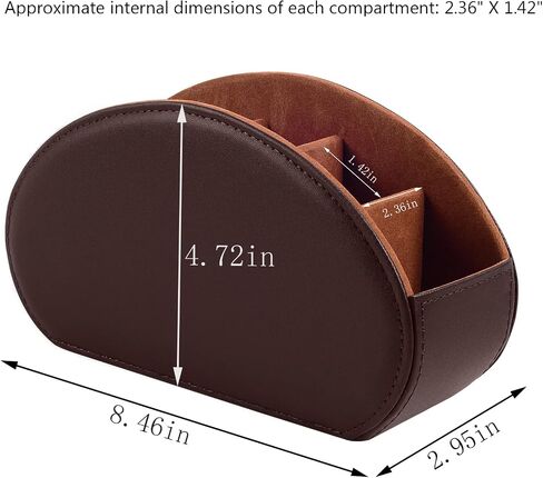 PU Leather Remote Control Holder 3 Slot Multifunctional Remote Control Storage Container/Caddy for TV Remote Phone Eyeglasses Desktop Organizer (Black) in Kuwait