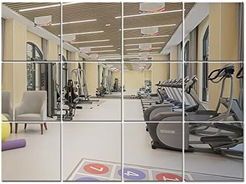 مرايا Murrey Home Gym مقاس 12 بوصة مربعة مثبتة على الحائط، بلاط مرآة بدون إطار لصينية شموع السقف والجدار قطع مركزية للطاولة، مجموعة من 4، 2 مم in Kuwait