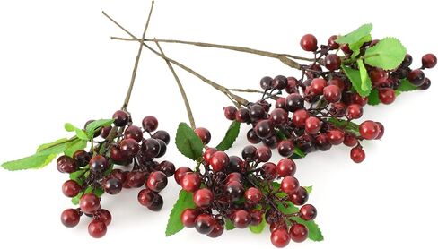 HUIANER Artificial Berries, 4pcs Artificial Blueberry with Stems Christmas Lifelike Fruits Fake Blueberries Simulation Flowers for Valentine's Day DIY Bridal Bouquet Home Decoration in Saudi Arabia