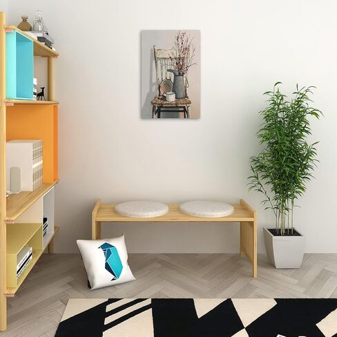 Farmhouse Canvas Wall Art Wood Framed Rustic Decor Flower Theme Painting Vintage Wall Art Picture Artwork Easy to Hang Size 12 X 16 in Saudi Arabia