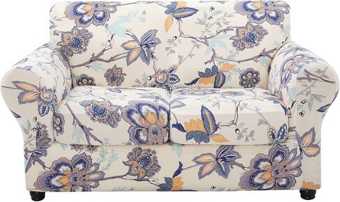 hyha Couch Cover, Floral Pattern, Stretch, Printed, 4 Pieces, Sofa Slipcovers, for 3 Separate Cushion Couch, Washable Furniture Protector for Dogs (Sofa, Vintage Flower) in Saudi Arabia