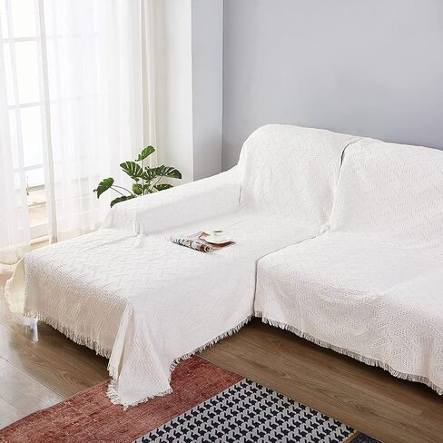 غطاء أريكة هندسي من Rose Home Fashion، بطانية غطاء أريكة، أغطية أريكة لـ 3 وسائد أريكة، أغطية أريكة مقسمة، أغطية أريكة للكلاب، واقي الأريكة (كبير، رمادي داكن) in Kuwait