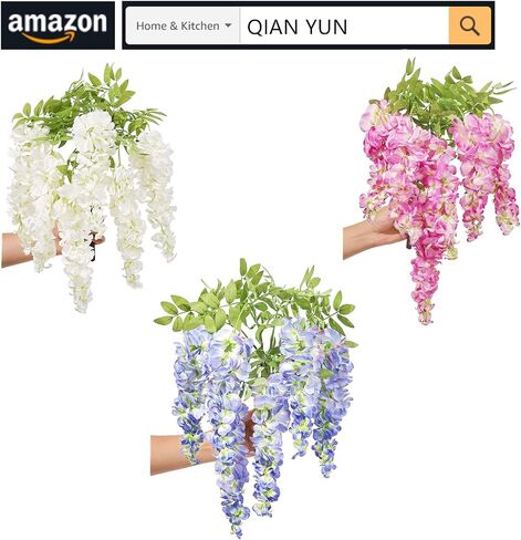 QIANYUN زهور وهمية وطي صغيرة زهرة برية ديزي 6 حزم فو البلاستيك الزهور الأرجواني للمنزل الزفاف المطبخ حديقة الجدول المركزية ديكور داخلي في الهواء الطلق (مختلط اللون) in Kuwait