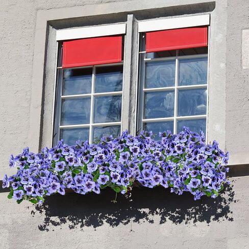 QIANYUN Artificial Pansies viola Faux Pansies Fake Flowers Pansy Small Wild Flower Daisy (9Pcs White Blue Purple) in Kuwait