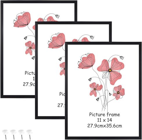إطار صورة Calenzana أسود مقاس 11 × 14 للجدار والطاولة، مجموعة مكونة من 3 قطع، إطار صورة مقاس 8 × 10 مع حصيرة لغرفة النوم وغرفة المعيشة وديكور المكتب in Kuwait