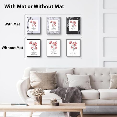 إطار صورة Calenzana أسود مقاس 11 × 14 للجدار والطاولة، مجموعة مكونة من 3 قطع، إطار صورة مقاس 8 × 10 مع حصيرة لغرفة النوم وغرفة المعيشة وديكور المكتب in Kuwait