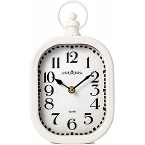 Small 11 Inch Silent Non-Ticking Retro Wall Clock Rustic Chic Rectangle Metal Wall Clock Antique Style Decorative Wall Clock for Kitchen/Bedroom/Living Room/Bathroom Black