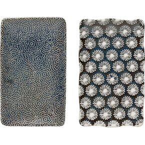 Creative Co-Op Small Stoneware (Set of 3 Patterns) Bowls, Navy in Saudi Arabia