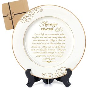 Vastsea Anniversary Wedding Gifts for Couples 2023 Unique-Marriage Plate with 24k Gold Foil-Marriage Gifts for Parents Wife Husband,Engagement Gift Ideas,9 Inch Plate with Stand in Kuwait