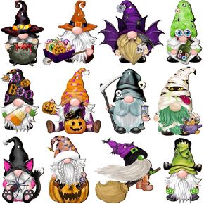 Halloween Wooden Gnomes Hanging Ornaments, Wood Hanging Pendant Decoration for Halloween Tree Wooden Tags Slices Cutouts for Classroom Home Decor Holiday Party Supplies (Gnomes) in Kuwait