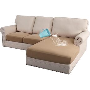 H.VERSAILTEX Armchair Cover 100% Waterproof Couch Cushion Cover Stretch Couch Seat Covers Thick Sofa Cushion Cover Featuring Fleece Fabric Washable(1 Piece Armchair Cushion Covers, Camel)