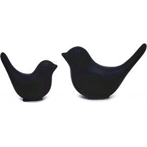 Small Animal Birds Statues Home Decor Modern Style Black Decorative Ornaments for Living Room, Bedroom,Cabinets, Office Desktop (2 Pack)
