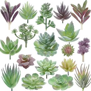 miltonson Artificial Succulent Plants - 18 Pack - Premium Fake Plants - Double Flocked Succulents - Realistic Textured Cactus - Face Succulent Plants - Mini Faux Succulents - Face Plant Decor in Saudi Arabia