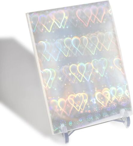 100 قطعة من أكمام البطاقات الوامضة بالليزر، أغلفة قلوب لامعة Kpop Photocard (58 × 89 مم، قلوب) in Kuwait
