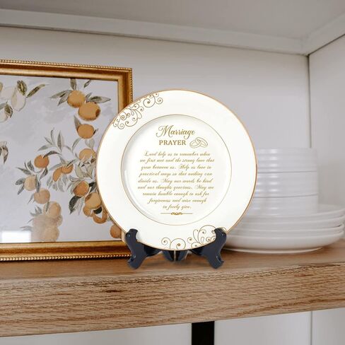 Vastsea Anniversary Wedding Gifts for Couples 2023 Unique-Marriage Plate with 24k Gold Foil-Marriage Gifts for Parents Wife Husband,Engagement Gift Ideas,9 Inch Plate with Stand in Kuwait