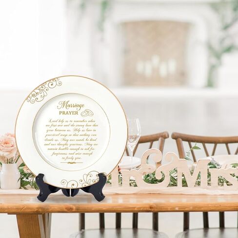 Vastsea Anniversary Wedding Gifts for Couples 2023 Unique-Marriage Plate with 24k Gold Foil-Marriage Gifts for Parents Wife Husband,Engagement Gift Ideas,9 Inch Plate with Stand in Kuwait