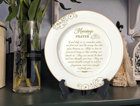 Vastsea Anniversary Wedding Gifts for Couples 2023 Unique-Marriage Plate with 24k Gold Foil-Marriage Gifts for Parents Wife Husband,Engagement Gift Ideas,9 Inch Plate with Stand in Kuwait