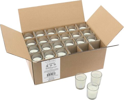 Stonebriar SB-SP-3210A حوامل نذرية مملوءة بالشمع غير المعطر لمدة 15 ساعة، بيضاء، (عبوة من قطعتين، إجمالي 96 قطعة) in Saudi Arabia