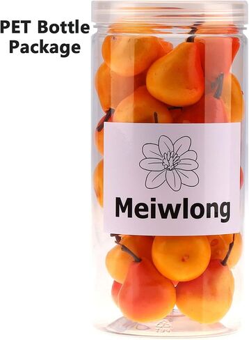 27 PCS Artificial Lifelike Mini Pears Fake Realistic Plastic Fruits PET Bottle Package Faux Props Decoration Party Home Thanksgiving Christmas in Kuwait