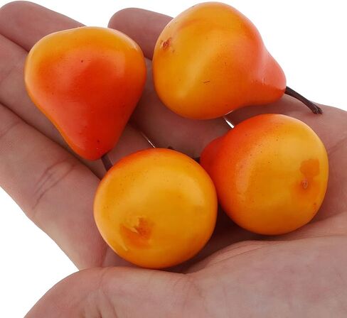 27 PCS Artificial Lifelike Mini Pears Fake Realistic Plastic Fruits PET Bottle Package Faux Props Decoration Party Home Thanksgiving Christmas in Kuwait