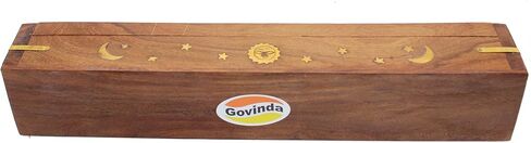 مبخرة تابوت خشبي من Govinda® - شجرة الحياة مقاس 12 بوصة - مطعمة بالنحاس - حجرة تخزين in Kuwait