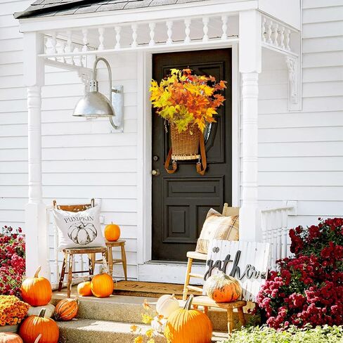 جرونيا 6 قطع من فروع اوراق القيقب الصناعية لتزيين اكليل عيد الشكر والكريسماس والمهرجانات in Kuwait