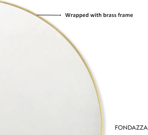 FONDAZZA Hanging Wall Mirror, Gold Brass Trim, 12.6 X 18.9 Inch Wall Art Decor for Living Room, Bathroom, Bedroom, Entry Way, Hallway, Vanity and Office, Arch Shape in Kuwait