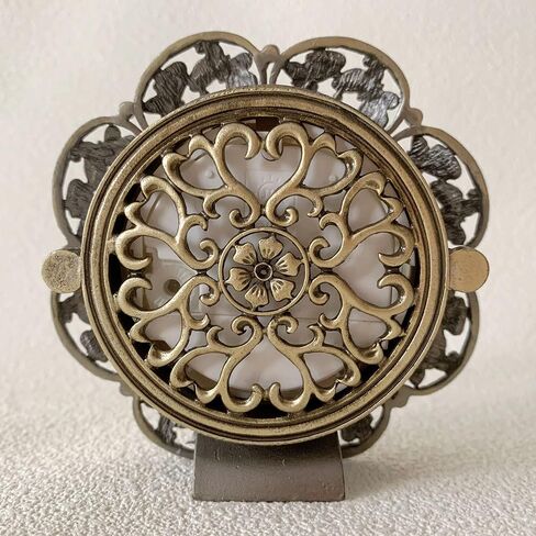 Vintage Mini Analog Table Clock, Silent Small Table Clock with Hand-Painted Metal Body and Battery Operated Non-Ticking Clock Core for Shelf, Bedroom, Bedside, Desk, Gift Clock in Kuwait