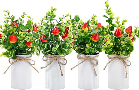 Omldggr 4 عبوات من أشجار البرتقال الاصطناعية مع الأواني، ديكور فاكهة البرتقال الواقعي، شجرة البرتقال المزيفة، مظهر الفاكهة الزائفة، ديكور حقيقي للحفلات المنزلية وغرفة المعيشة in Kuwait