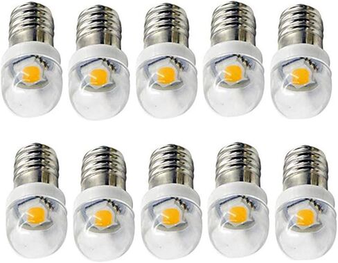 5X E10 LED لمبة 3 فولت 0.6 واط 5050 1SMD أبيض دافئ 3000 كيلو لمبة بديلة ترقية للمصابيح الأمامية مشاعل مصابيح كهربائية الشعلة جديد لتقوم بها بنفسك in Saudi Arabia