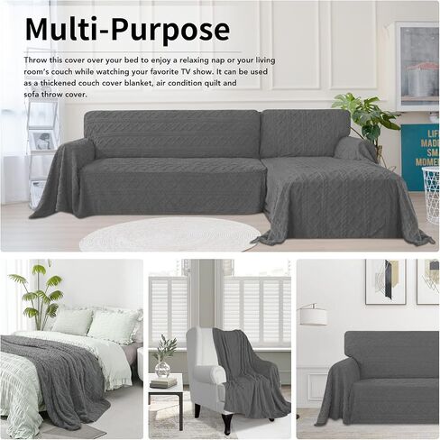 Easy-Going 80X133 inches Halloween Sofa Cover, Jacquard Velvet Oversized Couch Slipcover for 3 Cushion Couch, L Shape Sectional Covers for Dogs, Washable Sofa Blanket, Furniture Protector in Kuwait