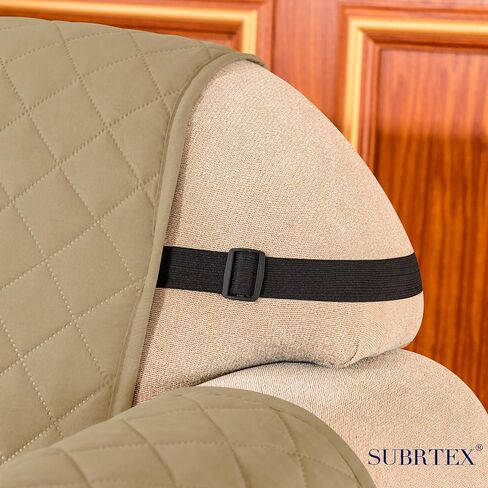 SUBRTEX Chair and a Half Cover Small Sofa Couch Oversize Chair Slipcover Reversible Quilted Furniture Protector with Elastic Straps Washable for Living Room for Kids Pets (Chair and a Half, Black) in Saudi Arabia