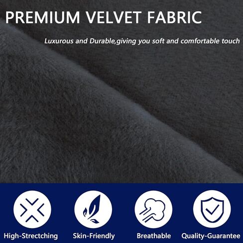 أغطية وسائد فردية من U-NICE HOME لمجموعات واقيات وسائد مقعد الأريكة مع نسيج قطيفة ناعم (قطعة واحدة من أغطية الوسائد، أسود) in Kuwait