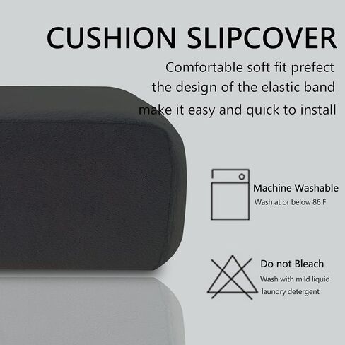أغطية وسائد فردية من U-NICE HOME لمجموعات واقيات وسائد مقعد الأريكة مع نسيج قطيفة ناعم (قطعة واحدة من أغطية الوسائد، أسود) in Kuwait
