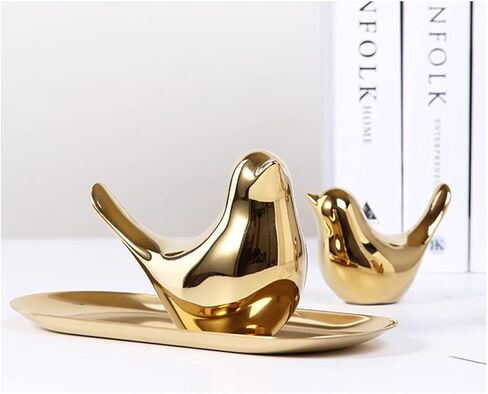 Small Animal Birds Statues Home Decor Modern Style Black Decorative Ornaments for Living Room, Bedroom,Cabinets, Office Desktop (2 Pack) in Kuwait