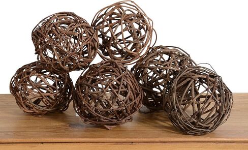 Set of 6 Natural Vine Balls 4 Inches Diameter, Bowl and Vase Filler in Kuwait