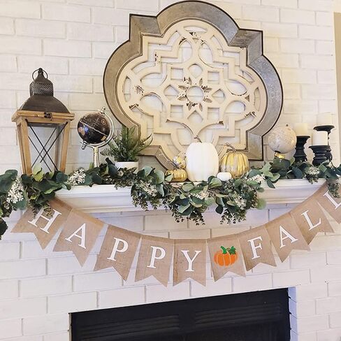 Ouddy Decor Eucalyptus Garland 6.56 Ft Lush Silver Dollar Eucalyptus Leaves Boxwood Artificial Faux Greenery Garland Vines for Baby Shower Wedding Party Table Runner Home Mantle Decor, Champagne in Kuwait