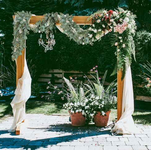 Ouddy Decor Eucalyptus Garland 6.56 Ft Lush Silver Dollar Eucalyptus Leaves Boxwood Artificial Faux Greenery Garland Vines for Baby Shower Wedding Party Table Runner Home Mantle Decor, Champagne in Kuwait