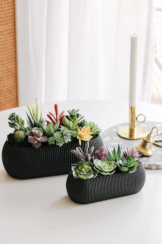 miltonson Artificial Succulent Plants - 18 Pack - Premium Fake Plants - Double Flocked Succulents - Realistic Textured Cactus - Face Succulent Plants - Mini Faux Succulents - Face Plant Decor in Saudi Arabia