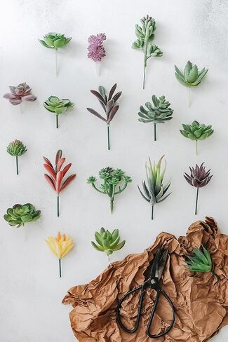 miltonson Artificial Succulent Plants - 18 Pack - Premium Fake Plants - Double Flocked Succulents - Realistic Textured Cactus - Face Succulent Plants - Mini Faux Succulents - Face Plant Decor in Saudi Arabia