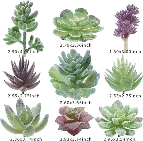 miltonson Artificial Succulent Plants - 18 Pack - Premium Fake Plants - Double Flocked Succulents - Realistic Textured Cactus - Face Succulent Plants - Mini Faux Succulents - Face Plant Decor in Saudi Arabia