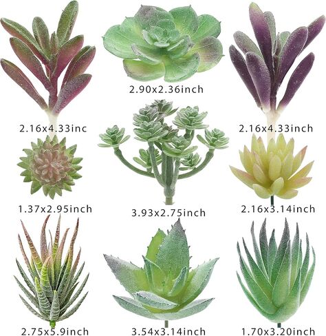 miltonson Artificial Succulent Plants - 18 Pack - Premium Fake Plants - Double Flocked Succulents - Realistic Textured Cactus - Face Succulent Plants - Mini Faux Succulents - Face Plant Decor in Saudi Arabia
