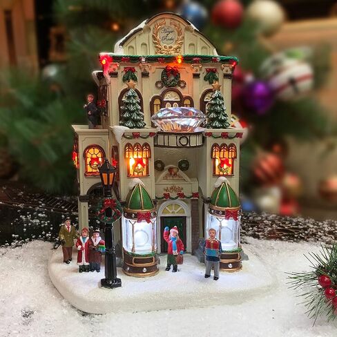 Moments In Time 11" H Resin Christmas Village Building, Frosty's Fine Jewelry Shop with LED Lights and Christmas Music - Power Adapter (Included) in Saudi Arabia