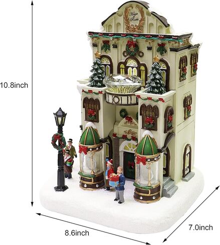 Moments In Time 11" H Resin Christmas Village Building, Frosty's Fine Jewelry Shop with LED Lights and Christmas Music - Power Adapter (Included) in Saudi Arabia