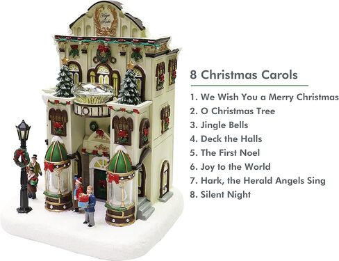 Moments In Time 11" H Resin Christmas Village Building, Frosty's Fine Jewelry Shop with LED Lights and Christmas Music - Power Adapter (Included) in Saudi Arabia